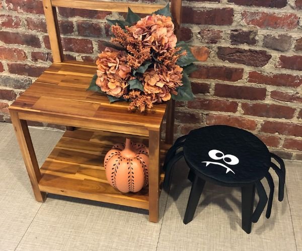 Create a Fun and Festive Spider Stool Cushion for Fall!